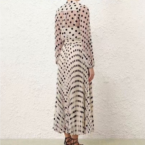 Zimmermann Black and White Polka Dot Long Sleeve Dress - Picture 2 of 4